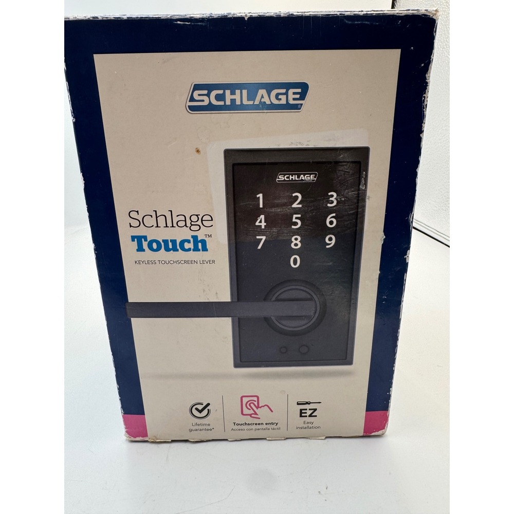 Schlage Touch FE695 Keyless Touchscreen Lever Matte Black Century Latitude FE695